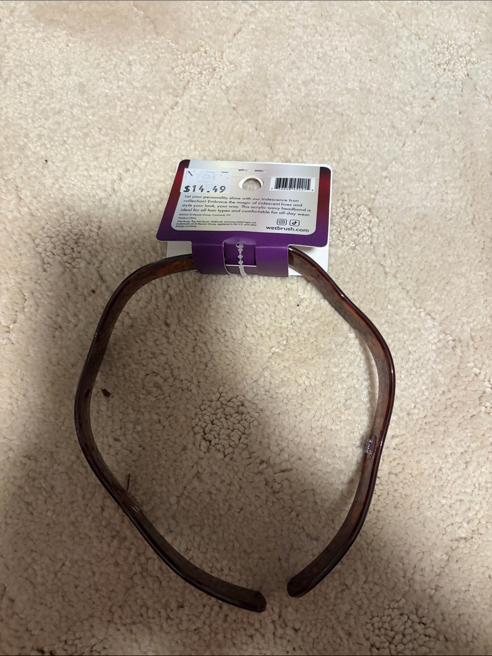 NWT WetBrush Tortoiseshell Acrylic Headband - Brown - Picture 2 of 3
